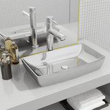 Luxe keramische rechthoekige wasbak 71 x 39 cm (wit)