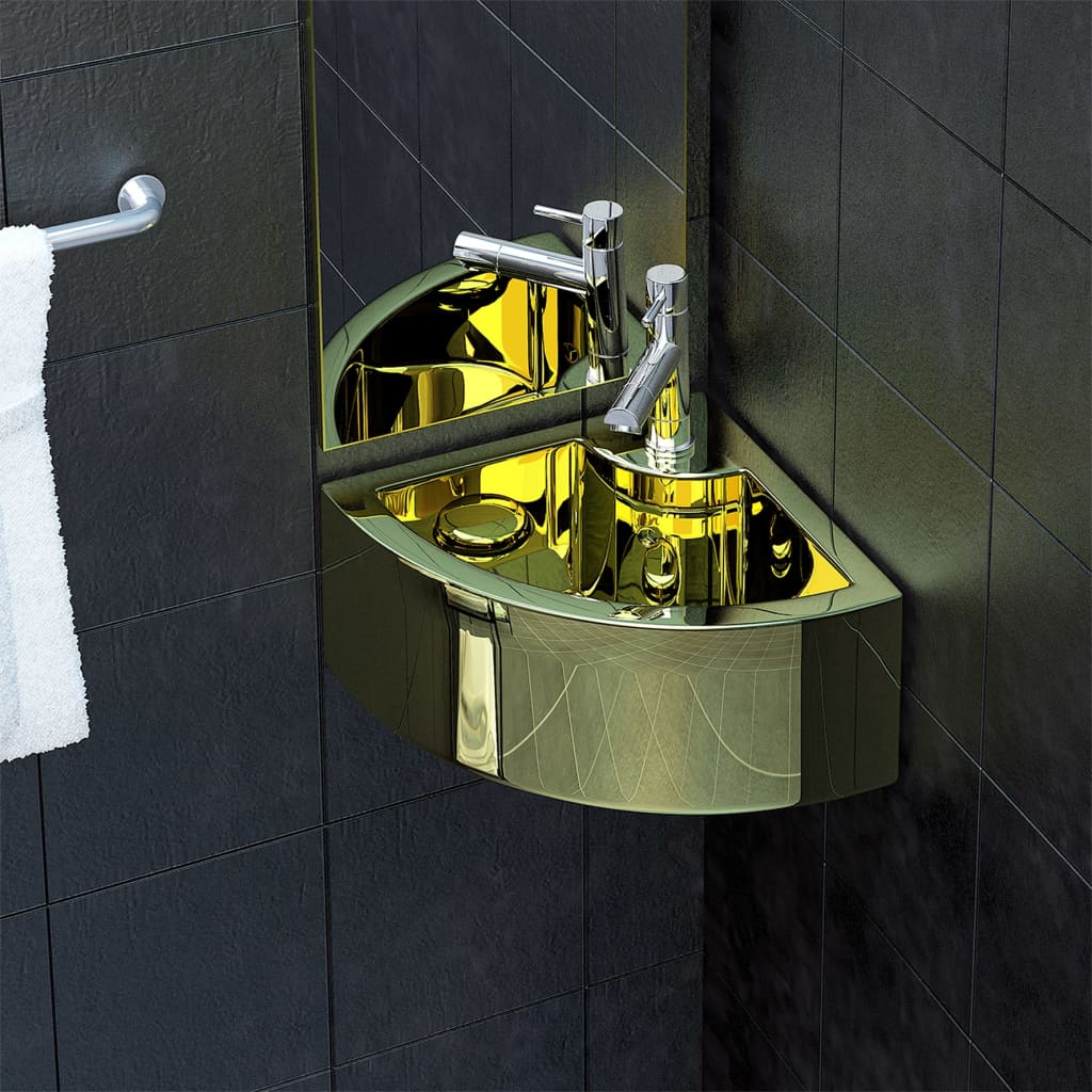 vidaXL Bathroom Sink with Overflow 45x32x12.5 cm White