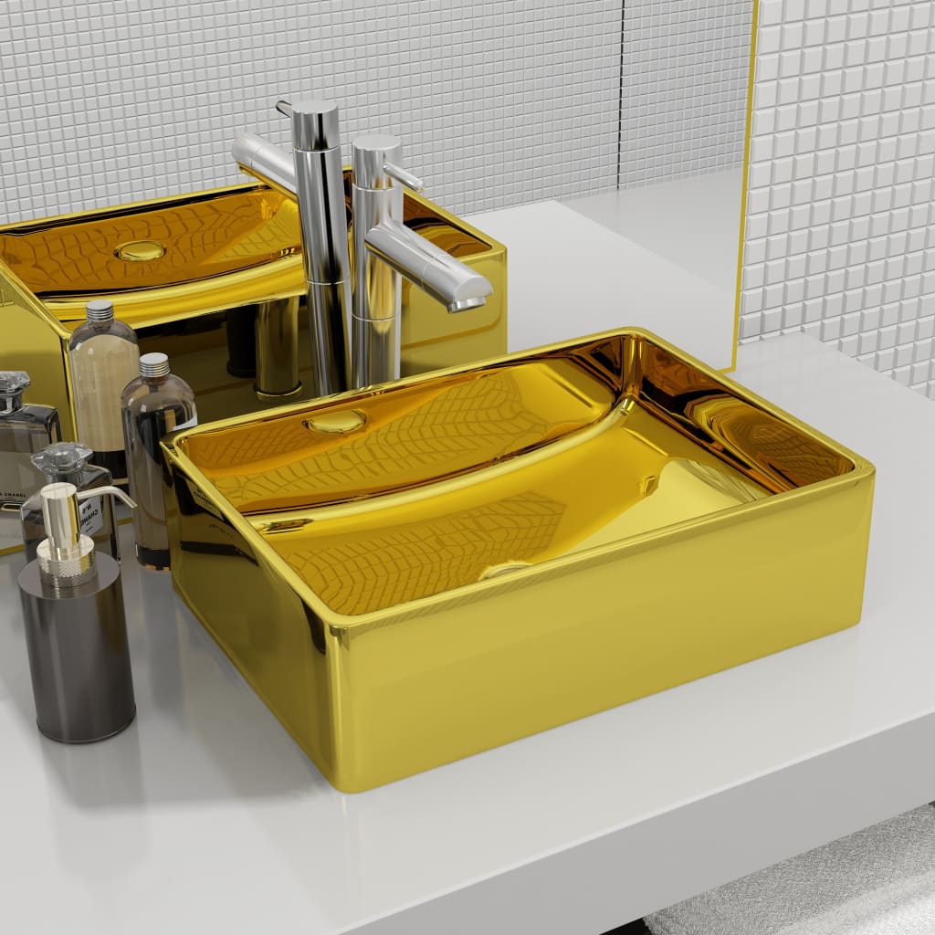 vidaXL Wash basin white 41x30x12 cm ceramic
