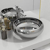 vidaXL Sink round 40x15 cm ceramic white