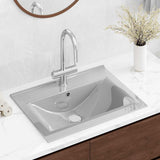 vidaXL Ceramic Rectangular Wash Basin 60x46 cm with Faucet Hole White