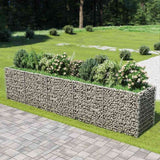 vidaXL Raised Gabion Planter 450x90x100 cm Galvanized Steel