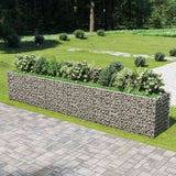 vidaXL Raised Gabion Planter 450x90x100 cm Galvanized Steel