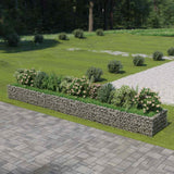 vidaXL Raised Gabion Planter 450x90x100 cm Galvanized Steel