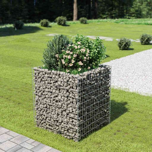 vidaXL Raised Gabion Planter 450x90x100 cm Galvanized Steel