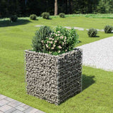 vidaXL Raised Gabion Planter 450x90x100 cm Galvanized Steel