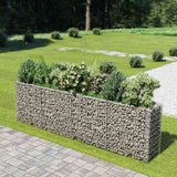 vidaXL Raised Gabion Planter 450x90x100 cm Galvanized Steel