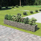vidaXL Raised Gabion Planter 450x90x100 cm Galvanized Steel