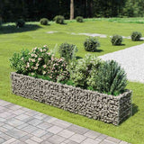 vidaXL Raised Gabion Planter 450x90x100 cm Galvanized Steel