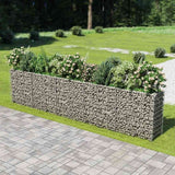 vidaXL Raised Gabion Planter 450x90x100 cm Galvanized Steel