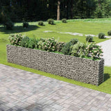 vidaXL Raised Gabion Planter 450x90x100 cm Galvanized Steel