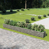vidaXL Raised Gabion Planter 450x90x100 cm Galvanized Steel