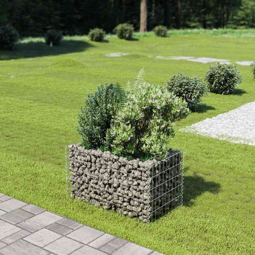 vidaXL Raised Gabion Planter 450x90x100 cm Galvanized Steel