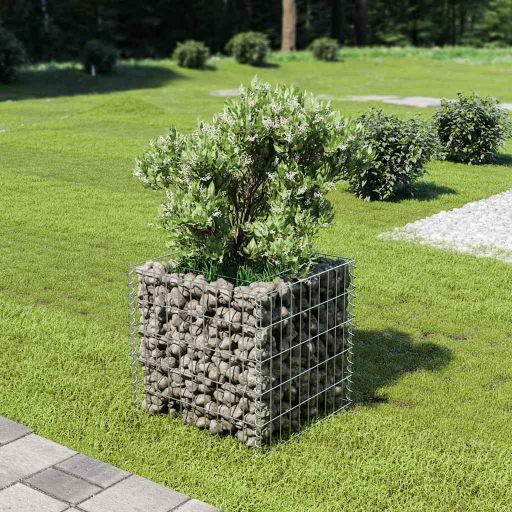 vidaXL Raised Gabion Planter 450x90x100 cm Galvanized Steel