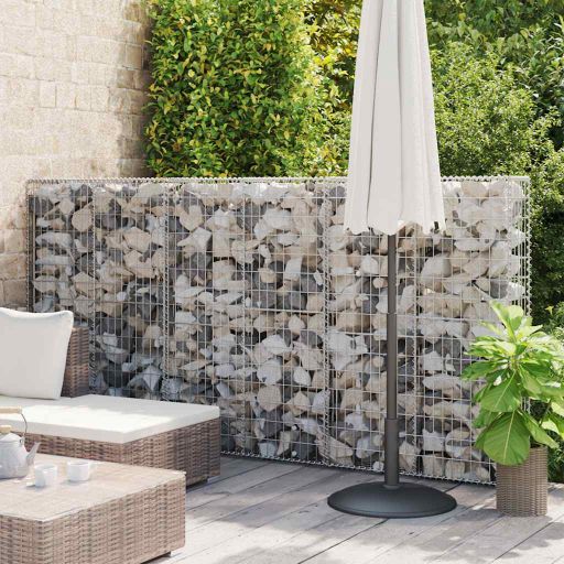 vidaXL Gabion Wall with Lids 20x20x100 cm Galvanized Steel