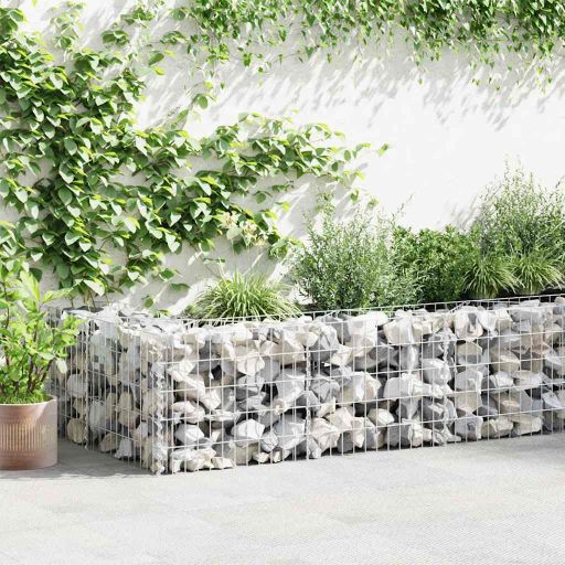 vidaXL Gabion Wall with Lids 20x20x100 cm Galvanized Steel