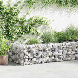 vidaXL Gabion Wall with Lids 20x20x100 cm Galvanized Steel