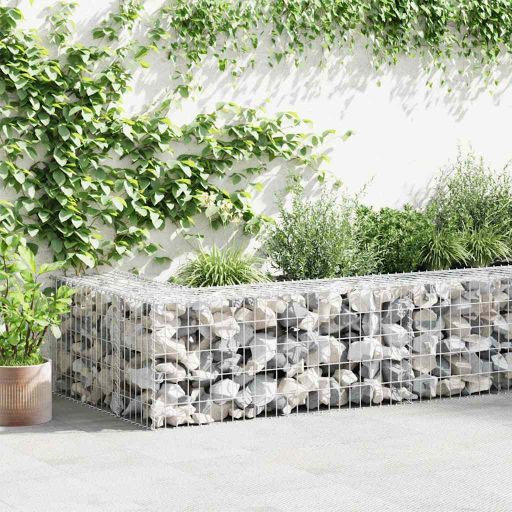 vidaXL Gabion Wall with Lids 20x20x100 cm Galvanized Steel