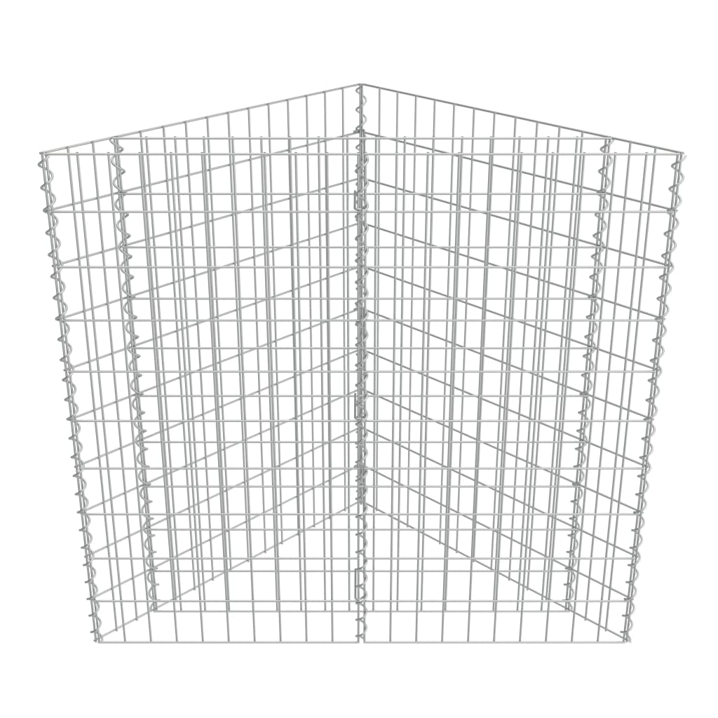 vidaXL Raised Gabion Planter 75x75x100 cm Galvanised Steel