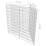 vidaXL Raised Gabion Planter 75x75x100 cm Galvanised Steel
