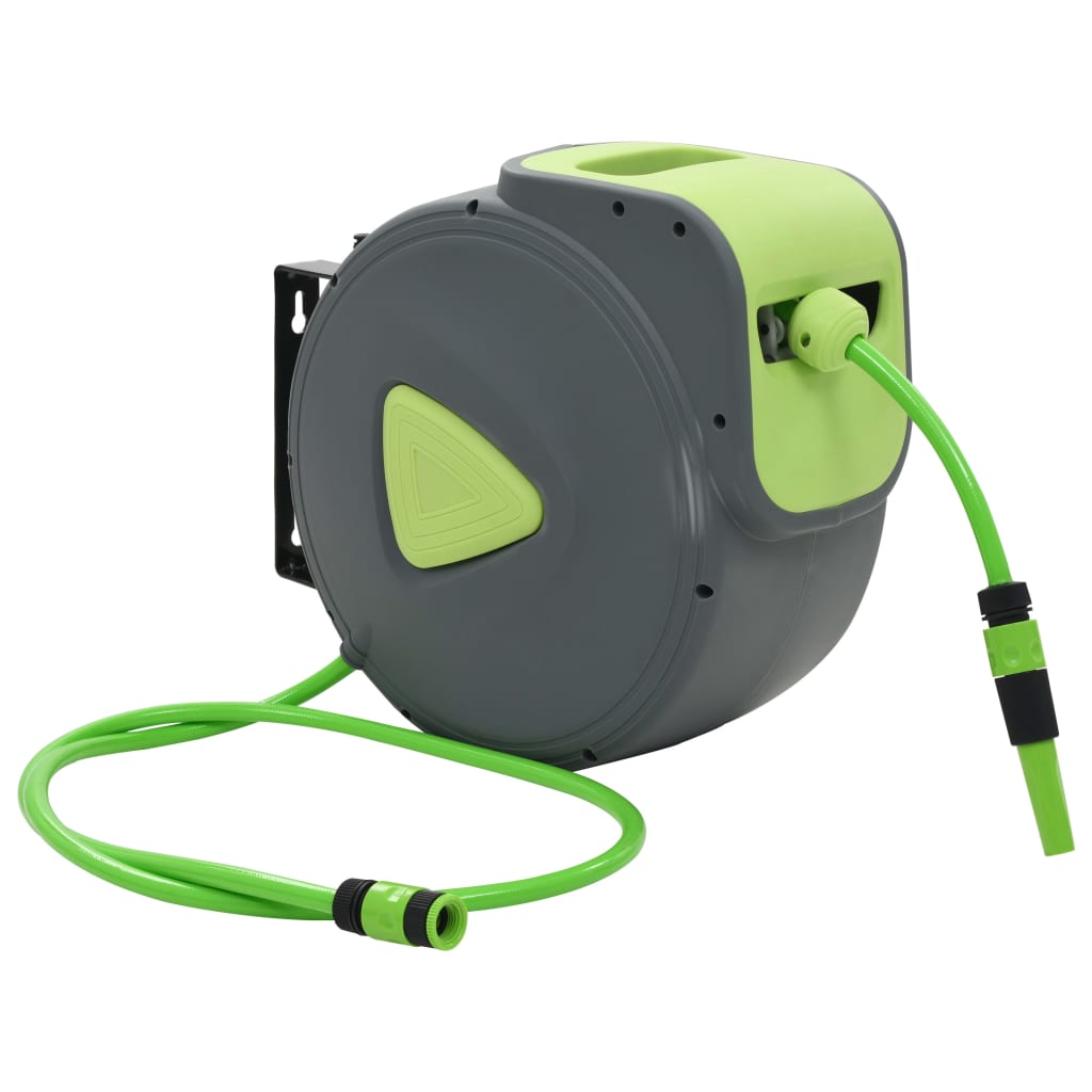 vidaXL Retractable Hose Reel Automatic Wall Mounted 10+1 m