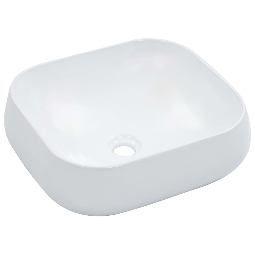 vidaXL Wash Basin 44.5x39.5x14.5 cm ceramic white