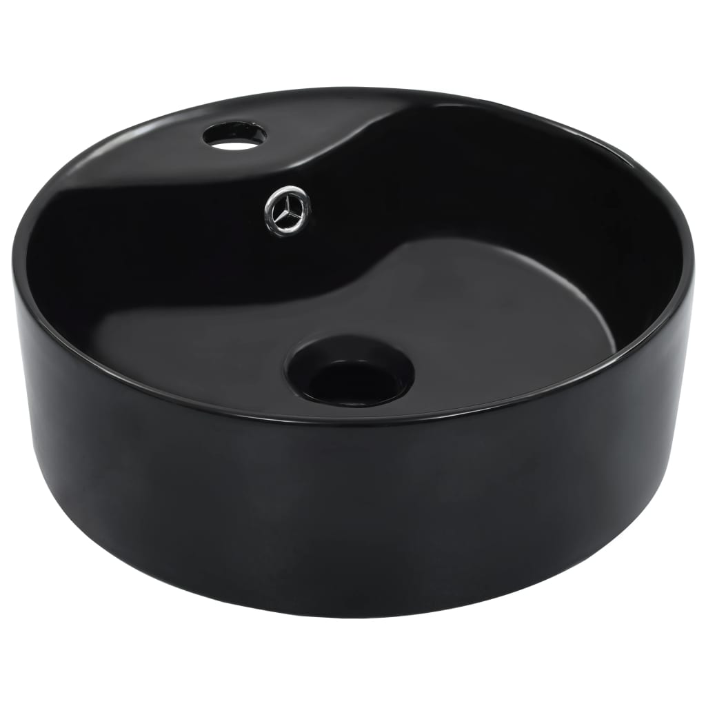 vidaXL Wash Basin with Overflow 36x13 cm Ceramic White