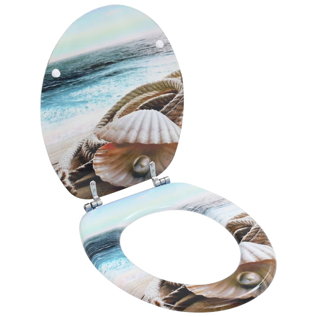 vidaXL Toilet Seat Soft Close Simple Design MDF White