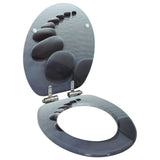 vidaXL Toilet Seat Soft Close Simple Design MDF White