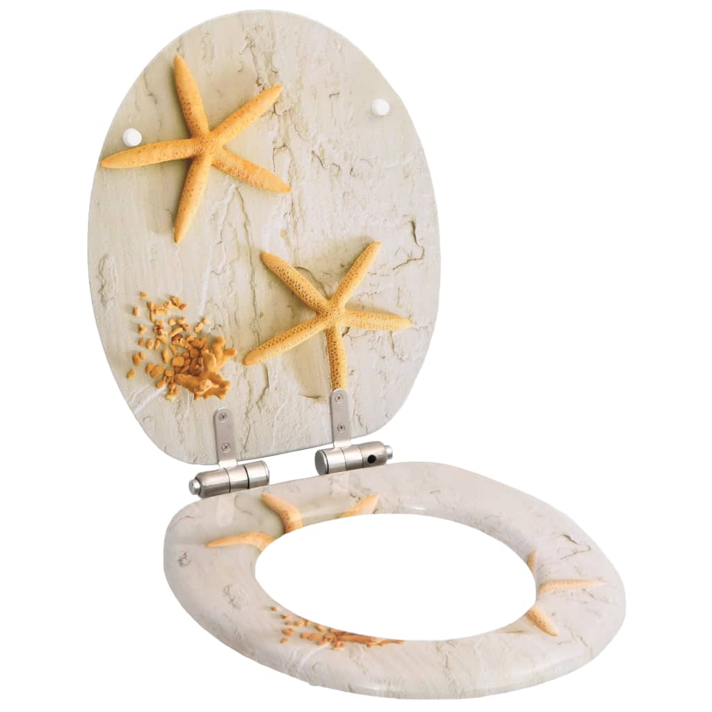 vidaXL Toilet Seat Soft Close Simple Design MDF White