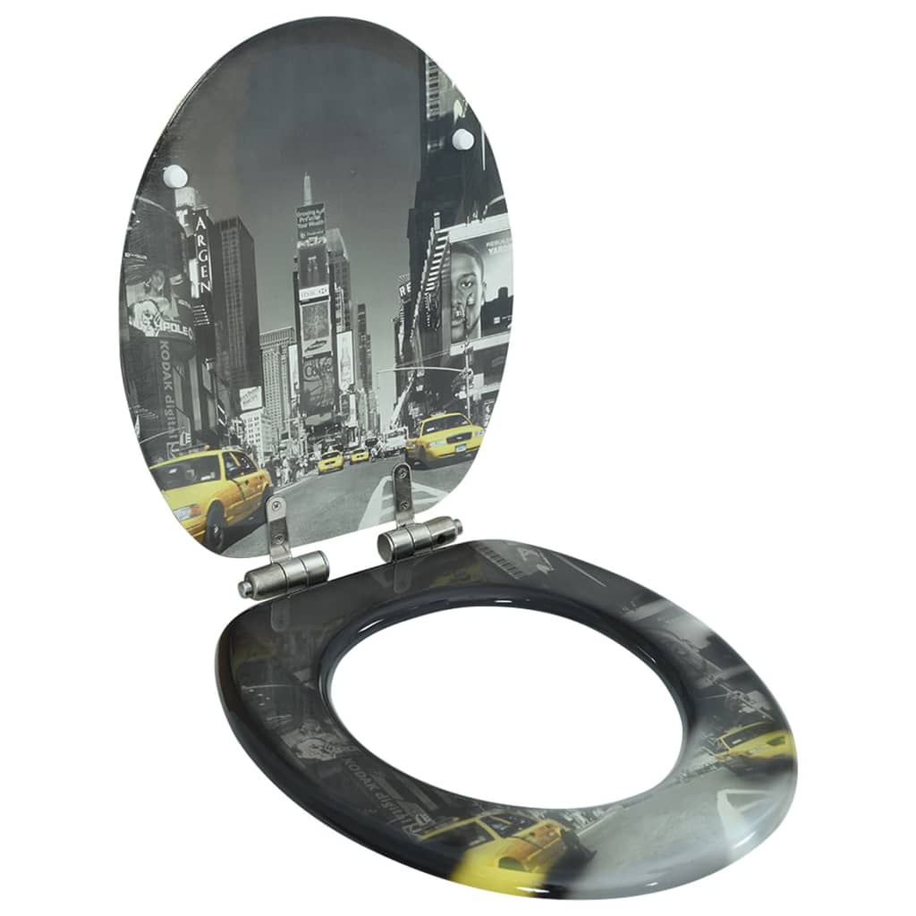 vidaXL Toilet Seat Soft Close Simple Design MDF White