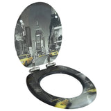 vidaXL Toilet Seat Soft Close Simple Design MDF White