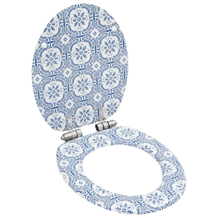 vidaXL Toilet Seat Soft Close Simple Design MDF White
