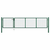 vidaXL Garden gate steel 350x75 cm green