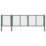 vidaXL Garden gate steel 350x75 cm green