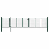 vidaXL Garden gate steel 350x75 cm green