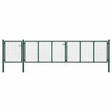 vidaXL Garden gate steel 350x75 cm green