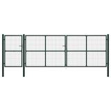 vidaXL Garden gate steel 350x75 cm green