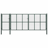 vidaXL Garden gate steel 350x75 cm green