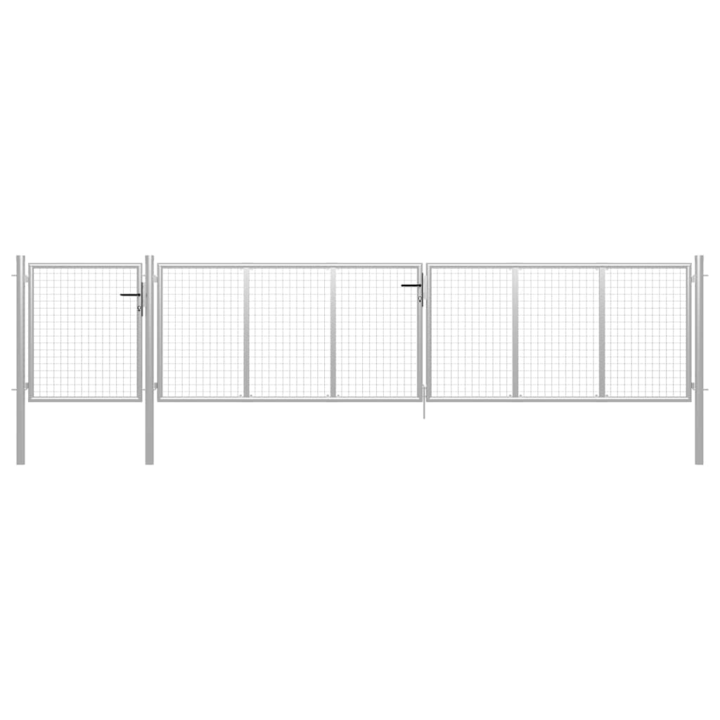 vidaXL Garden gate steel 350x75 cm green