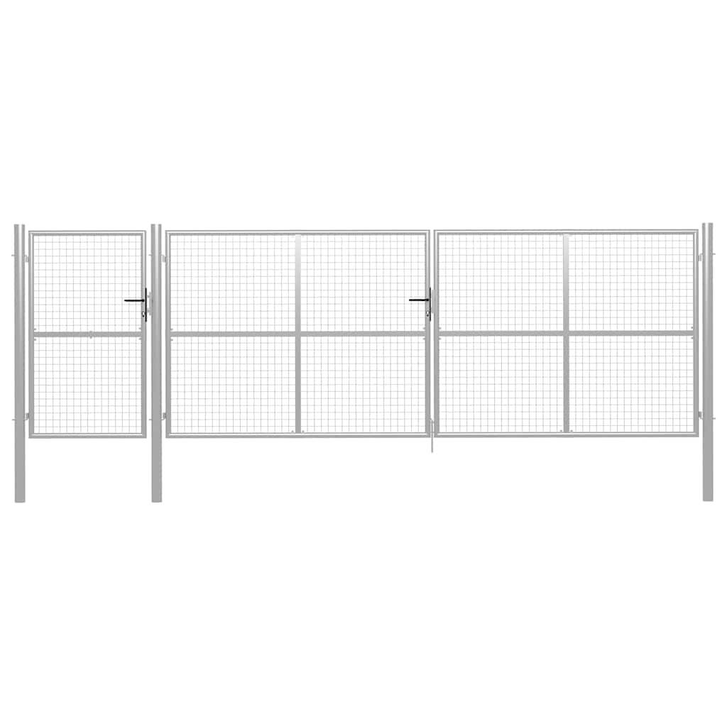 vidaXL Garden gate steel 350x75 cm green