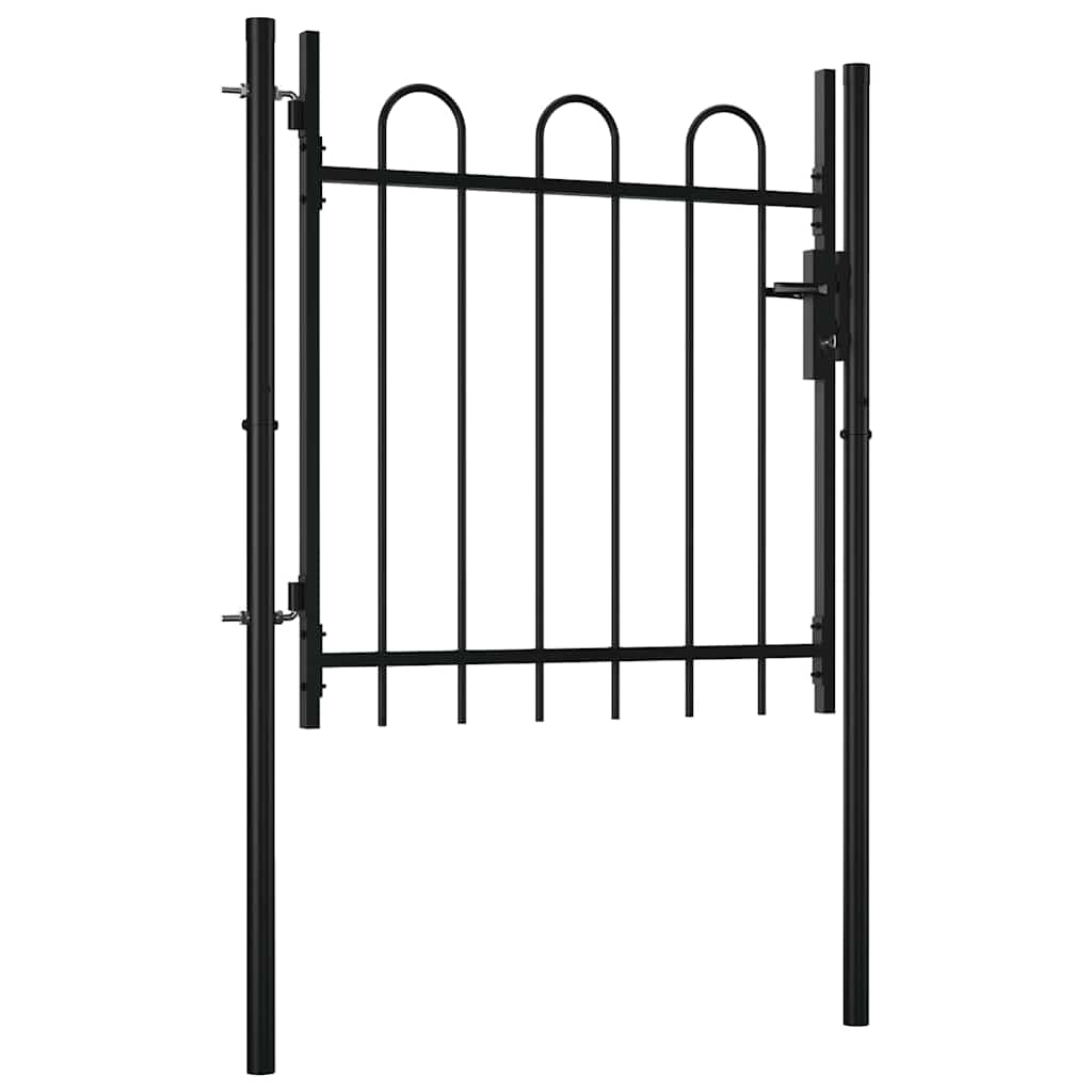 vidaXL Enkele deur hekpoort BOXTEL met hoepel bovenkant 100 x 75 cm