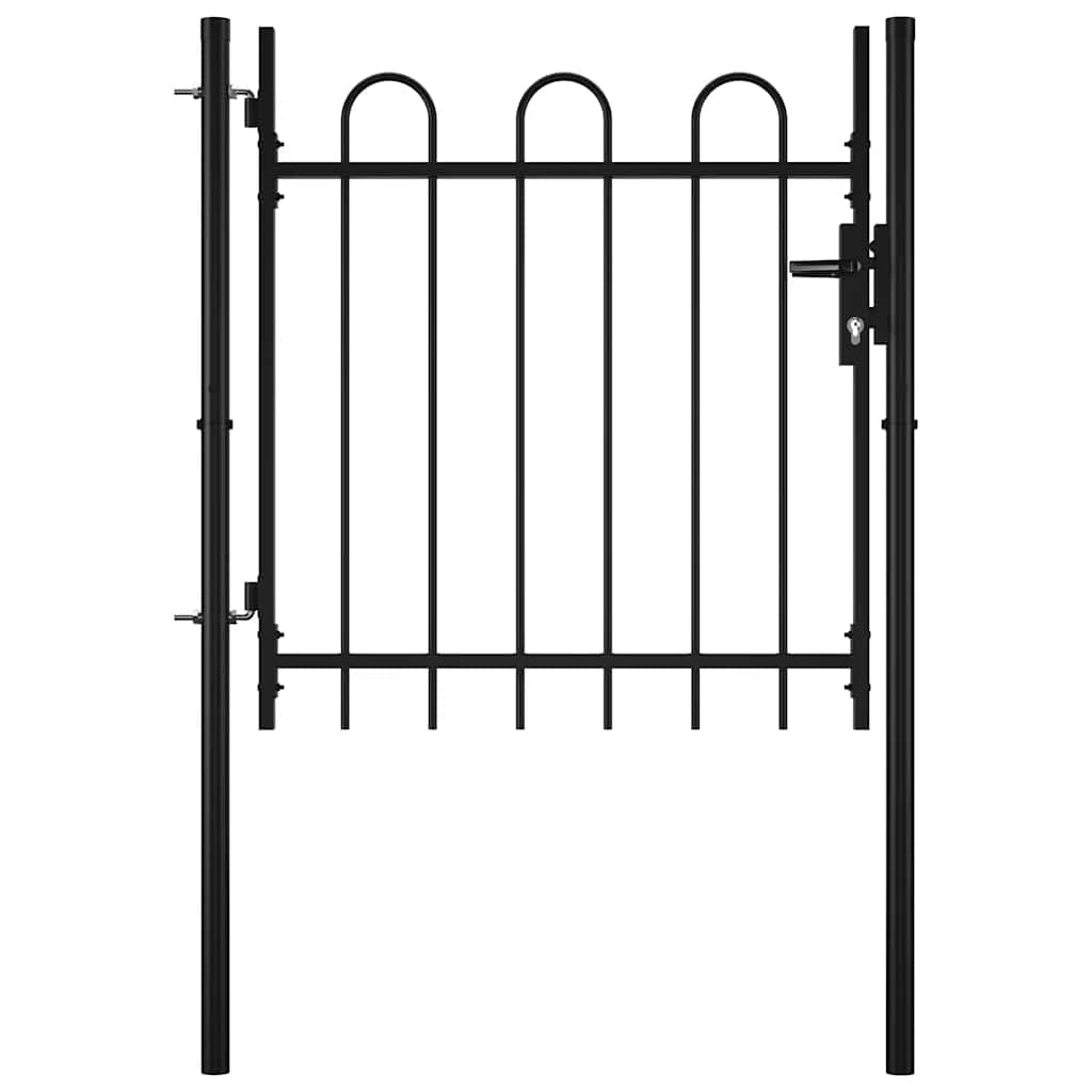 vidaXL Enkele deur hekpoort BOXTEL met hoepel bovenkant 100 x 75 cm