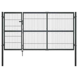 vidaXL Garden Gate with Posts 350x100 cm Steel Green