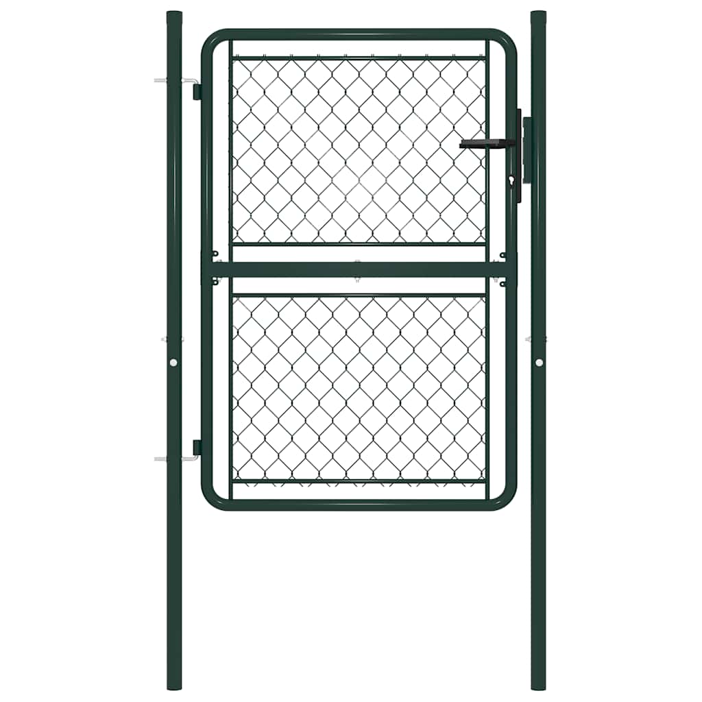 vidaXL Garden Gate Steel 100x75 cm Green
