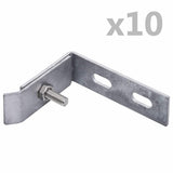 vidaXL Wand hoekverbinding 10 sets antraciet