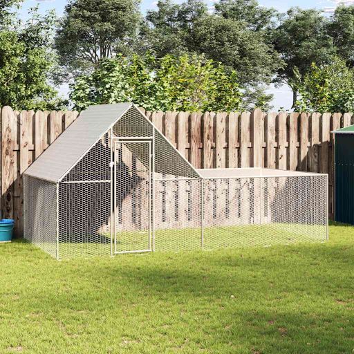 vidaXL Chicken Coop 2x1x1.5 m Galvanized Steel