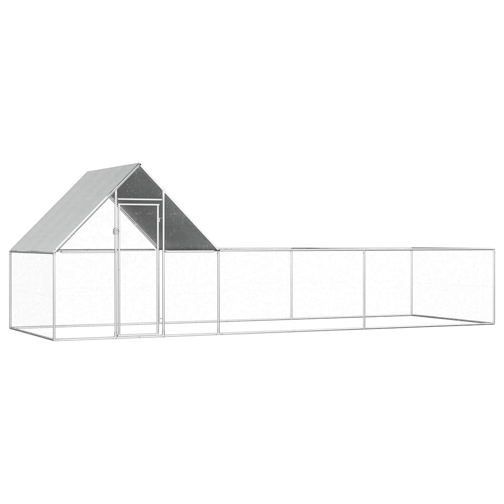 vidaXL Chicken Coop 2x1x1.5 m Galvanized Steel