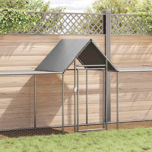 vidaXL Chicken Run 3x1x1.5 m Galvanized Steel