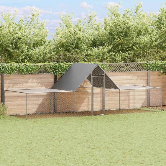 vidaXL Chicken Run 3x1x1.5 m Galvanized Steel